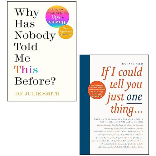 Two paperback self-help books from Julie Smith, featuring various authors, arranged on a wooden surface.