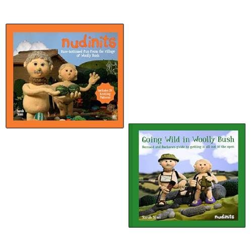 Nudinits Woolly Bush Collection by Sarah Simi, featuring two hardback fiction books displayed together.