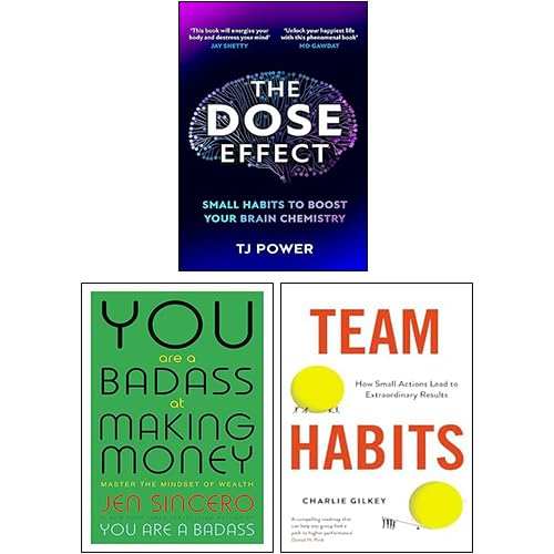 Dose Effect 3 Books Collection Set, non-fiction paperbacks by various authors, featuring cover designs.