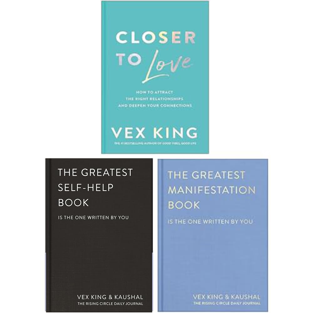Vex King Collection set of 3 nonfiction paperback books by Vex King featuring vibrant covers and insightful content.