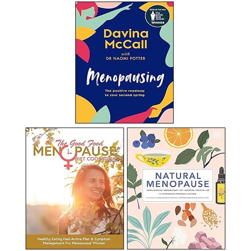 Three paperback menopause books by Davina McCall and Dr. Naomi Potter, featuring various authors in a set.