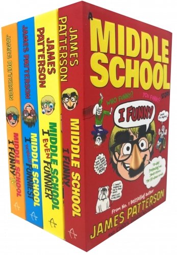I Funny by James Patterson 4 books collection set in paperback featuring colorful covers and engaging illustrations.