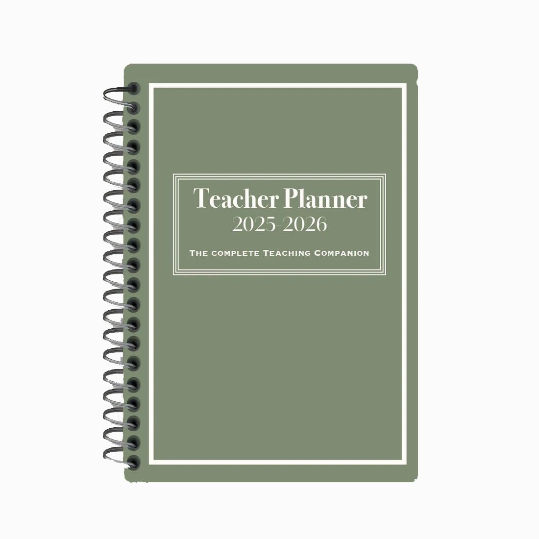 Teacher planner for 2025-2026 by IQT, featuring a paperback cover and organized layout for effective lesson planning.