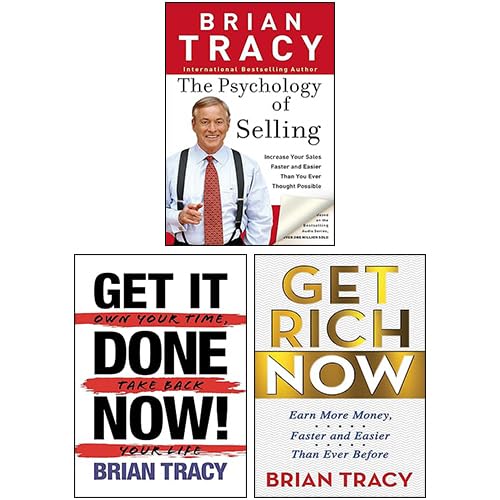 Brian Tracy 3 Books Collection Set in paperback, featuring motivational and personal development themes.