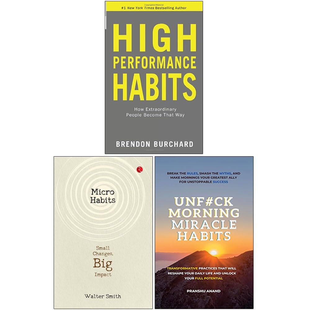 Three paperback books from the "Habits" collection by various authors, featuring titles on non-fiction topics.