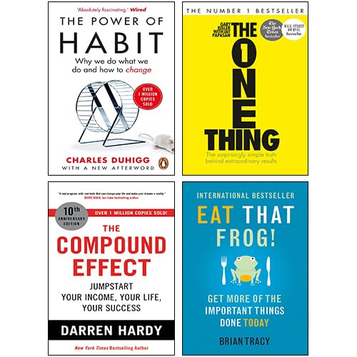 Self Help 4 Books Collection Set by Various Authors in paperback, featuring titles from Charles Duhigg and others.