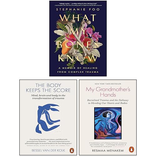 Three paperback trauma books from various authors, featuring titles on health and fitness, displayed in a collection set.