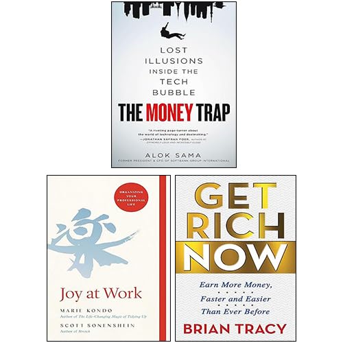 Money Trap Joy at Work Get Rich Now 3 Books Collection Set in paperback by Alok Sama, showcasing book covers and titles.