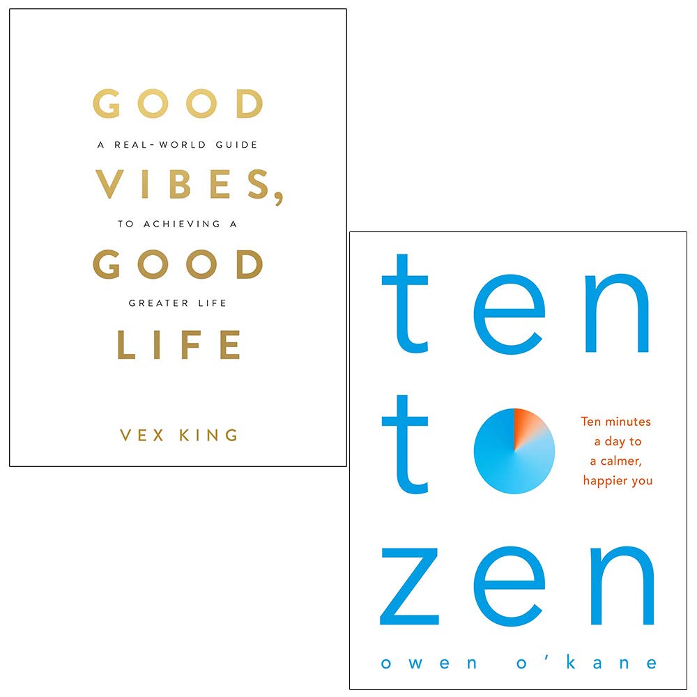 Vibes Zen 2 Books Collection Set by Vex King, featuring non-fiction paperback covers with calming designs.