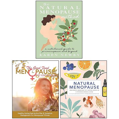 Three paperback books from the Menopause Collection by Various Authors, featuring titles on menopause and women's health.