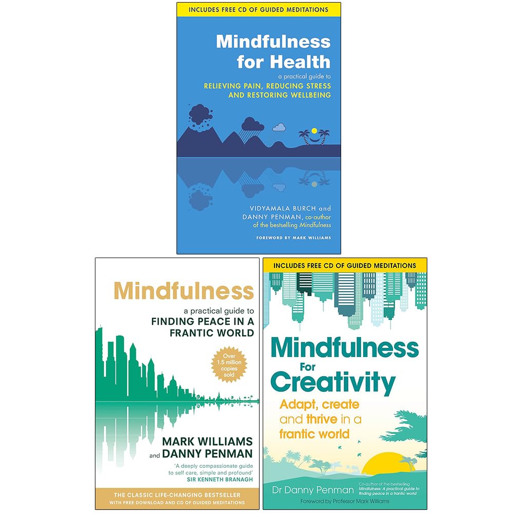 Three paperback books on mindfulness by J. Mark G. Williams arranged together, showcasing their covers and titles.