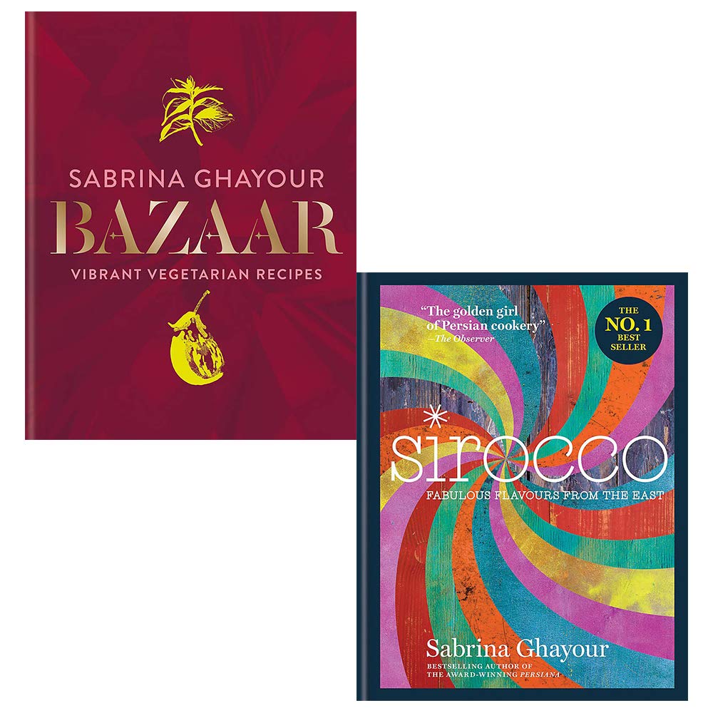 Sabrina Ghayour hardback book collection set featuring two non-fiction titles by Mitchell Beazley on a white background.