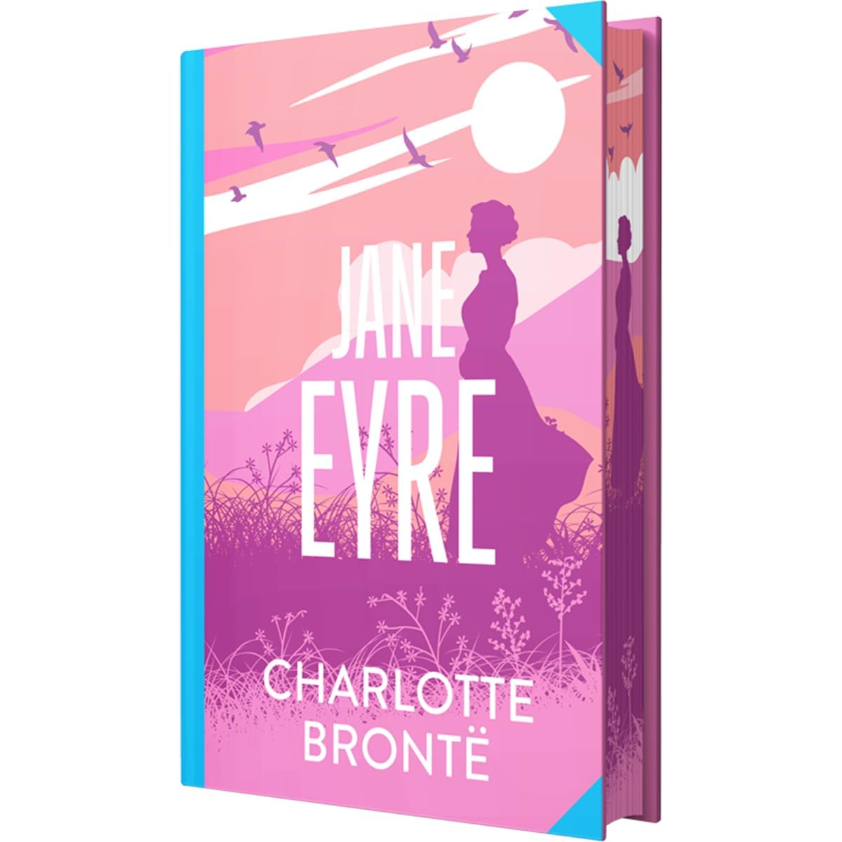 Hardback edition of "Jane Eyre" by Charlotte Brontë, showcasing the cover design and title prominently.