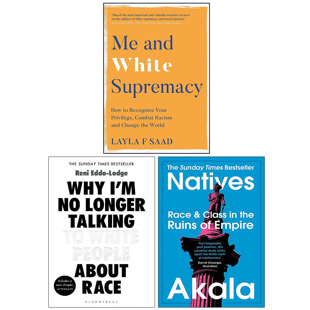 Three paperback books from the Race Reads collection by various authors, showcasing non-fiction themes and diverse perspectives.