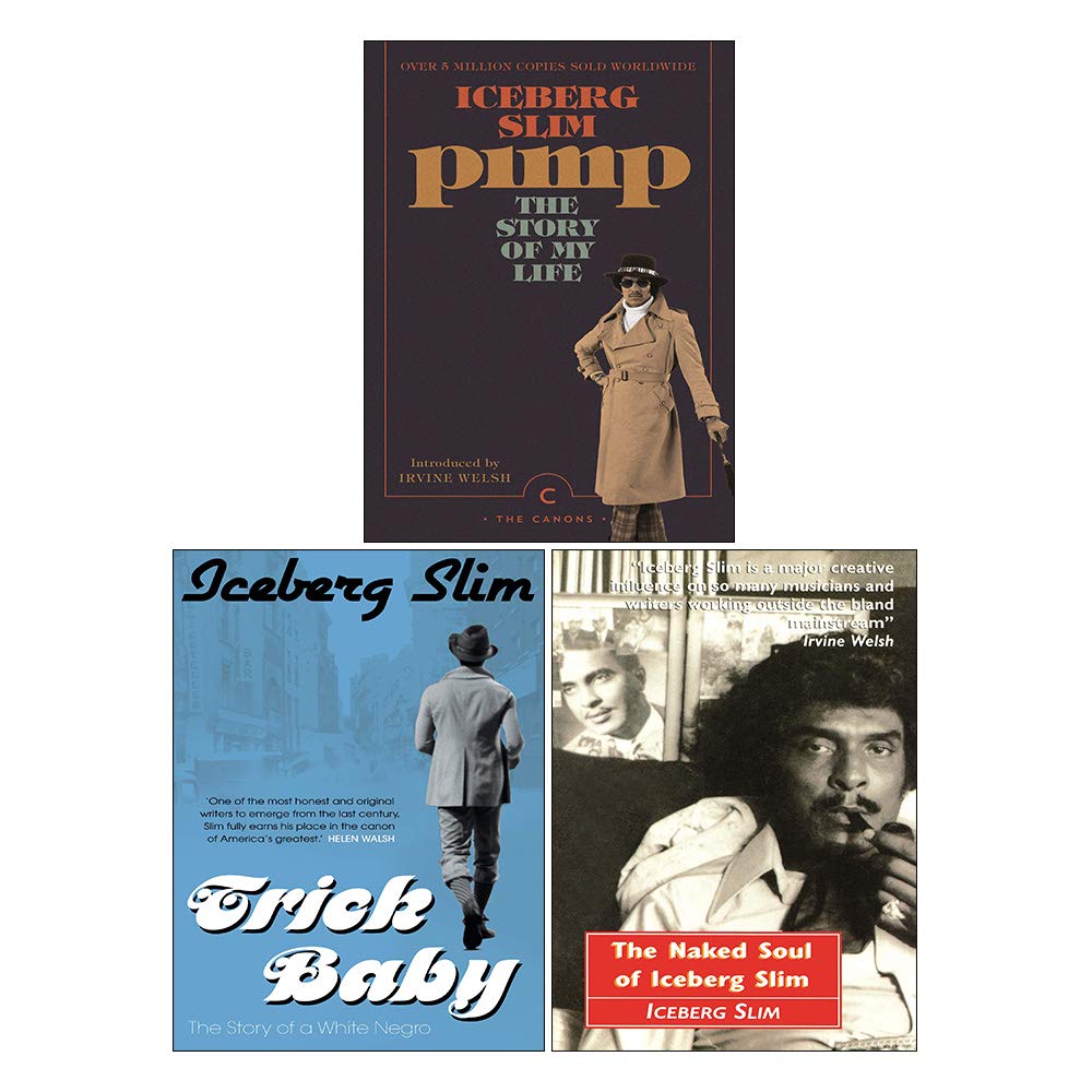 Iceberg Slim 3 Books Collection Set in paperback, showcasing the cover designs of each non-fiction title.