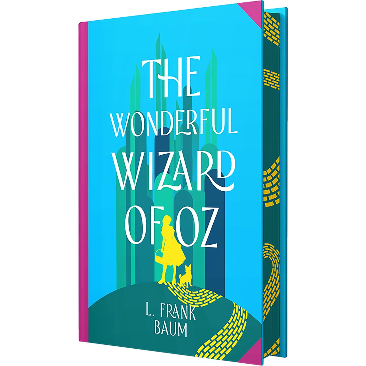 Hardback edition of "The Wonderful Wizard of Oz" by L. Frank Baum, featuring a colorful cover illustration.