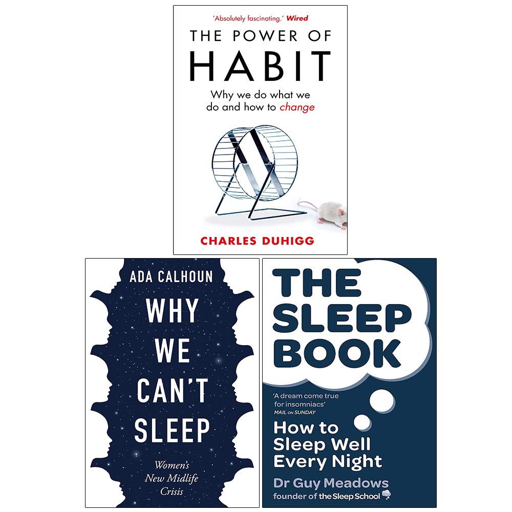 Three paperback books from the Power Sleep collection by various authors, featuring titles on sleep and health.