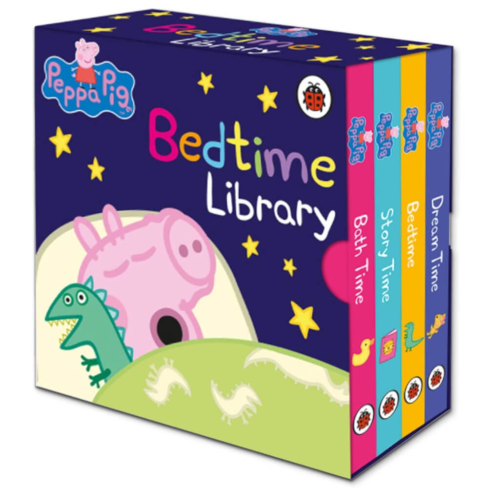 Peppa Pig Collection board books set for ages 2-5 featuring colorful illustrations and beloved characters.