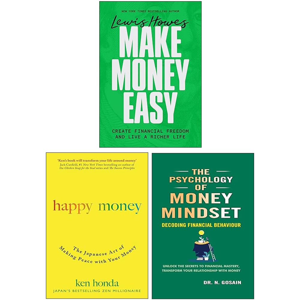 Money Mindset Collection paperback set by Lewis Howes featuring 3 non-fiction books on financial mindset and success.