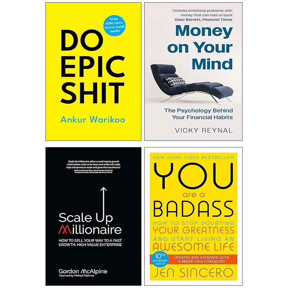 Hardback collection of "Mindset Money" by various authors, featuring four insightful non-fiction books on finance.