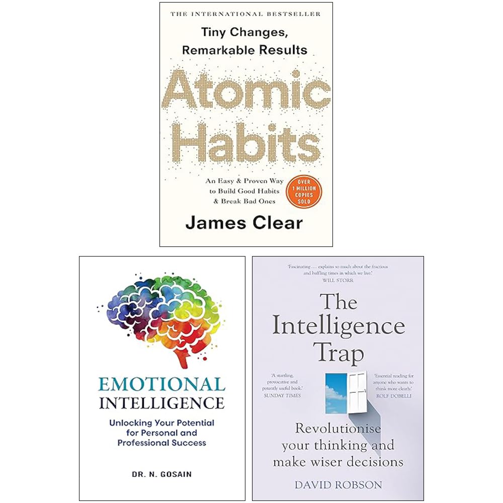 Three paperback nonfiction books from the NF Trio collection by James Clear, featuring covers of various authors in a set.