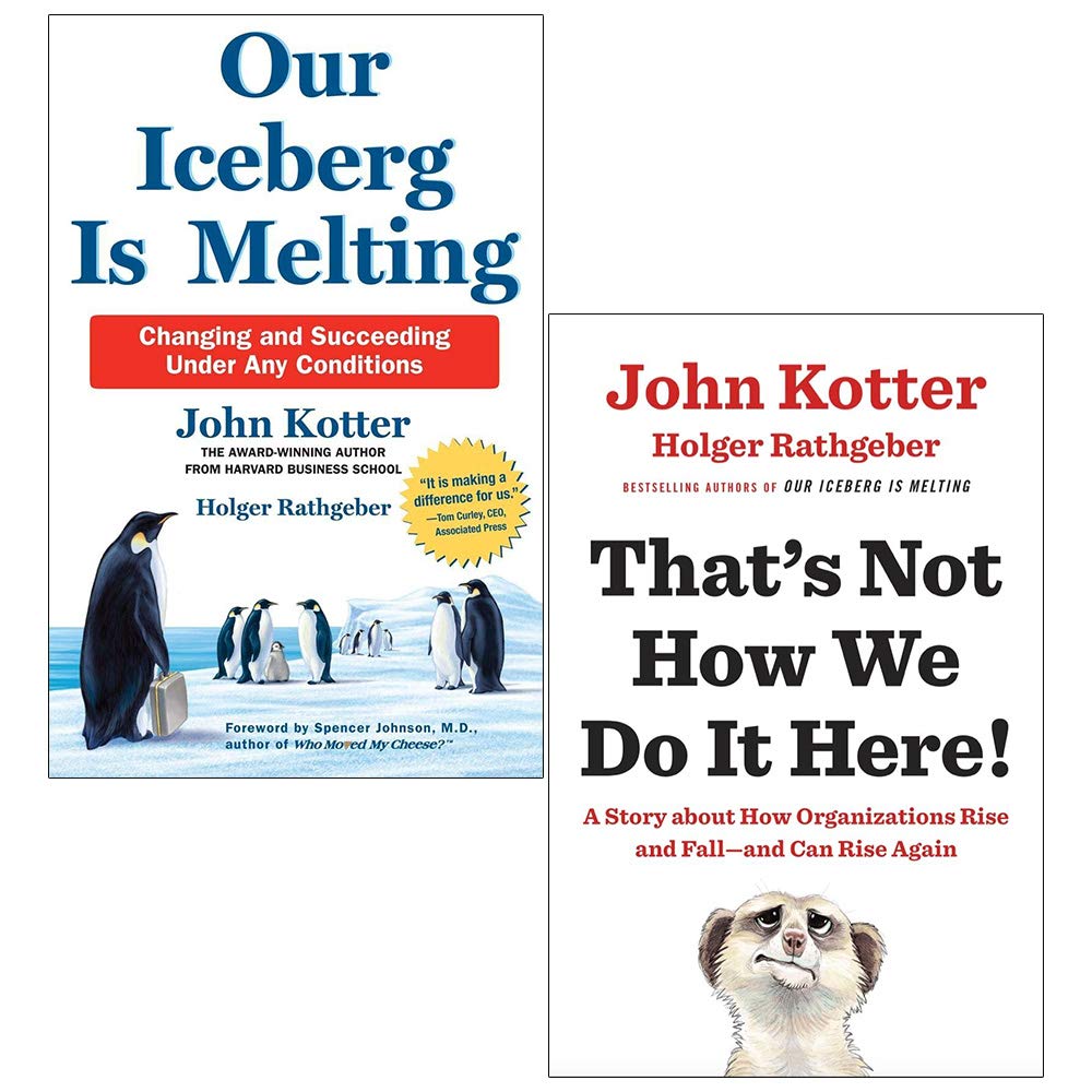 Hardback set of two non-fiction books from the Kotter Collection by John P. Kotter, featuring a sleek design.