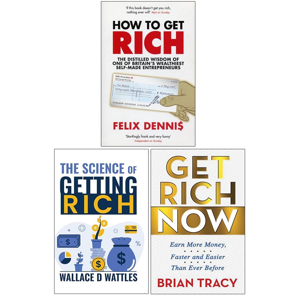 Get Rich Set by Felix Dennis, three non-fiction paperback books collection on wealth-building strategies.