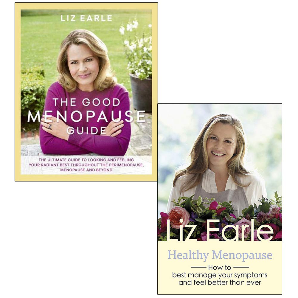 Liz Earle 2 Books Collection Set in paperback, featuring non-fiction titles on a wooden surface with soft lighting.