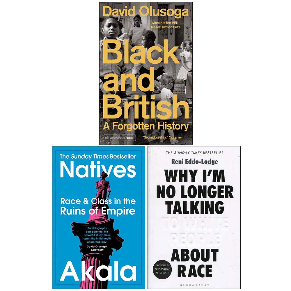 Three paperback books from the Non-Fiction collection by various authors, featuring David Olusoga, displayed together.