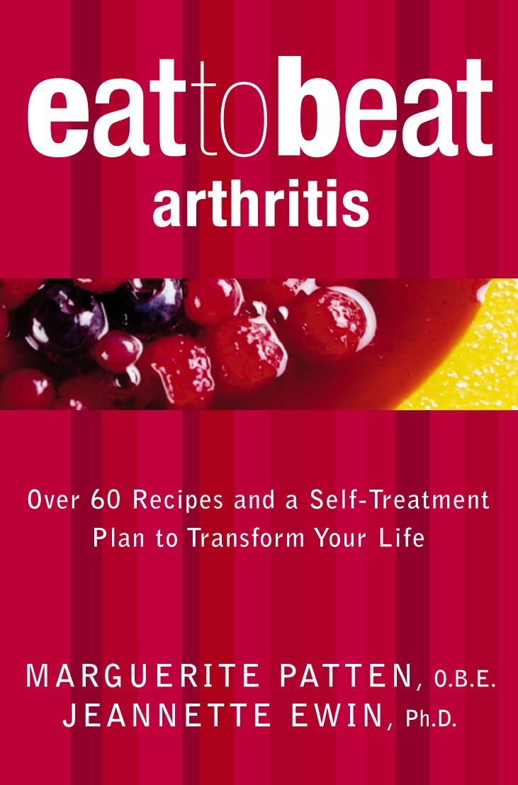 Arthritis book with 60 recipes and treatment plan by Marguerite Patten, Thorsons, shown in paperback format.