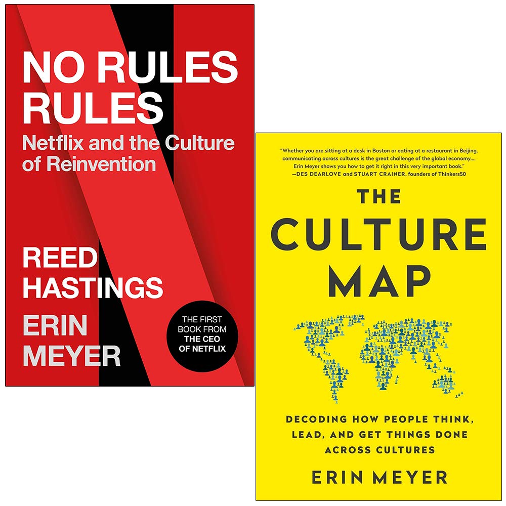 Reed Hastings and Erin Meyer 2-book collection set in paperback, featuring covers of both non-fiction titles.