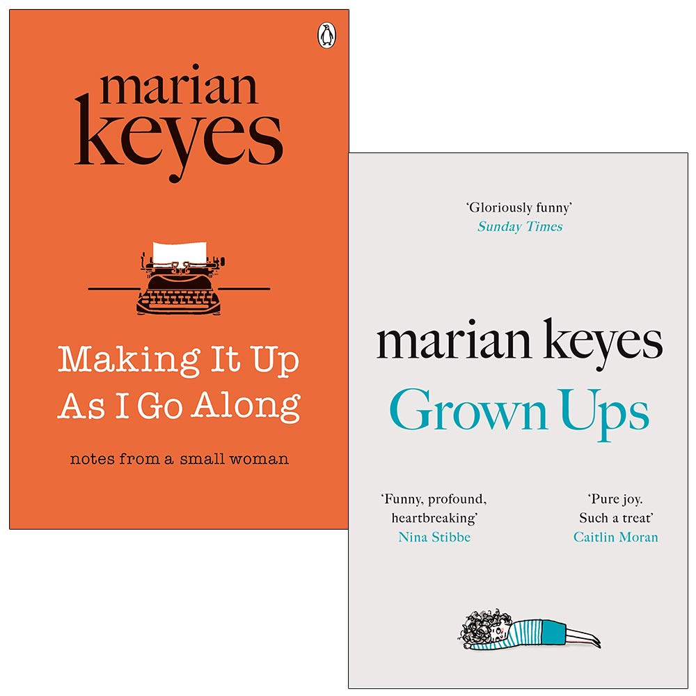 Marian Keyes 2 Books Collection Set in paperback, featuring non-fiction titles by the author, displayed on a wooden surface.