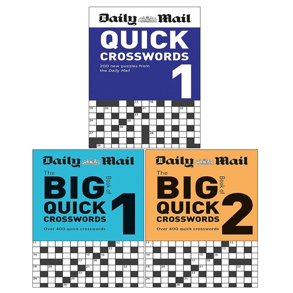 Daily Mail Collection 3 Books Set featuring quick crossword volumes in paperback format, by Hamlyn Ltd.