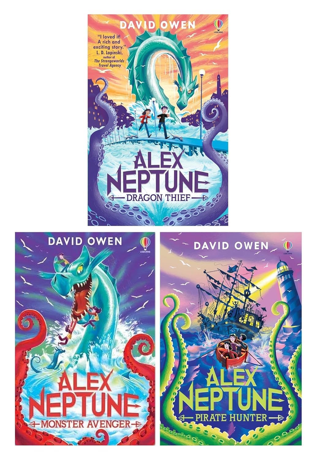 David Owen's Alex Neptune Series 3 book collection set in paperback, showcasing vibrant cover designs.