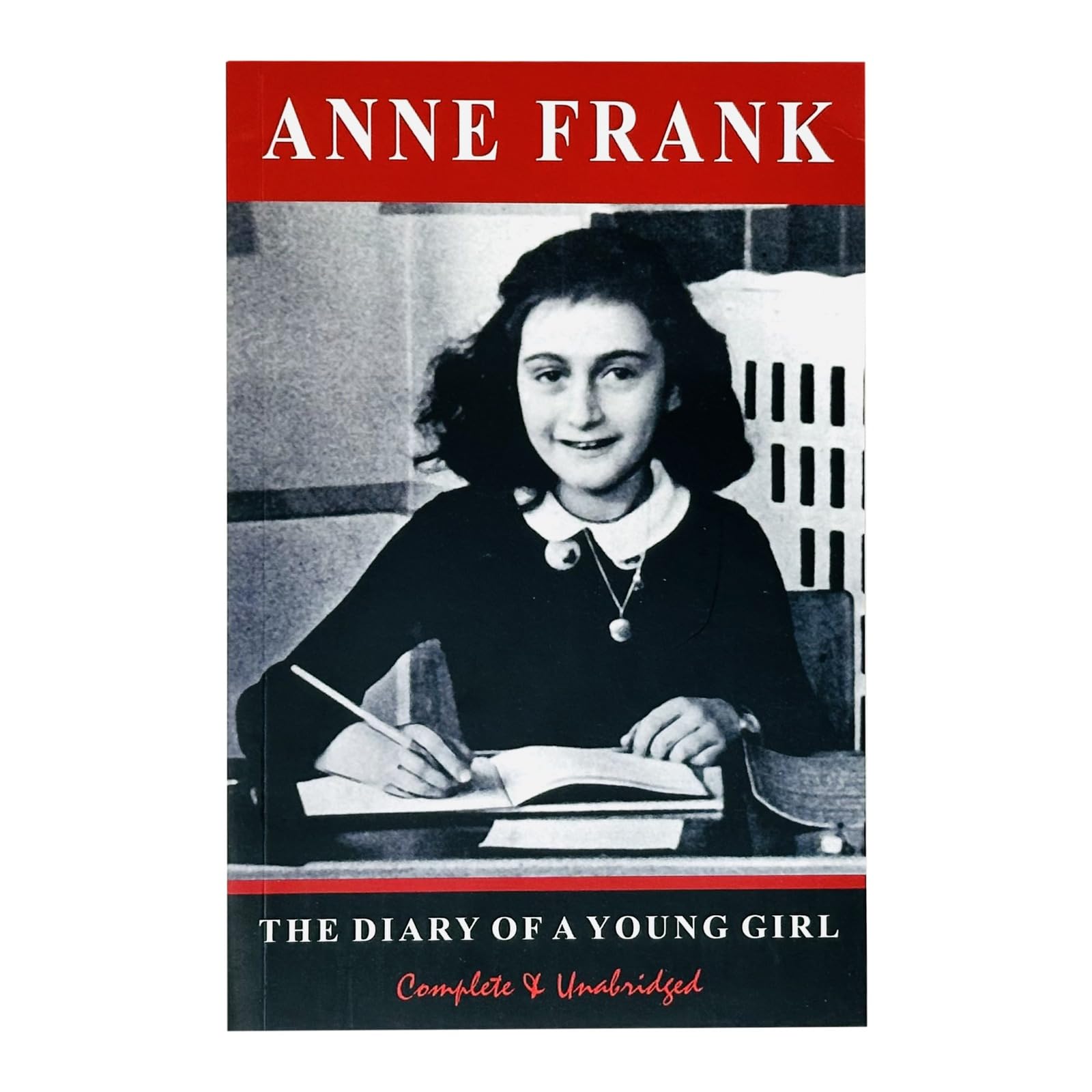 Paperback edition of "The Diary of a Young Girl" by Anne Frank, showcasing the cover design and title.