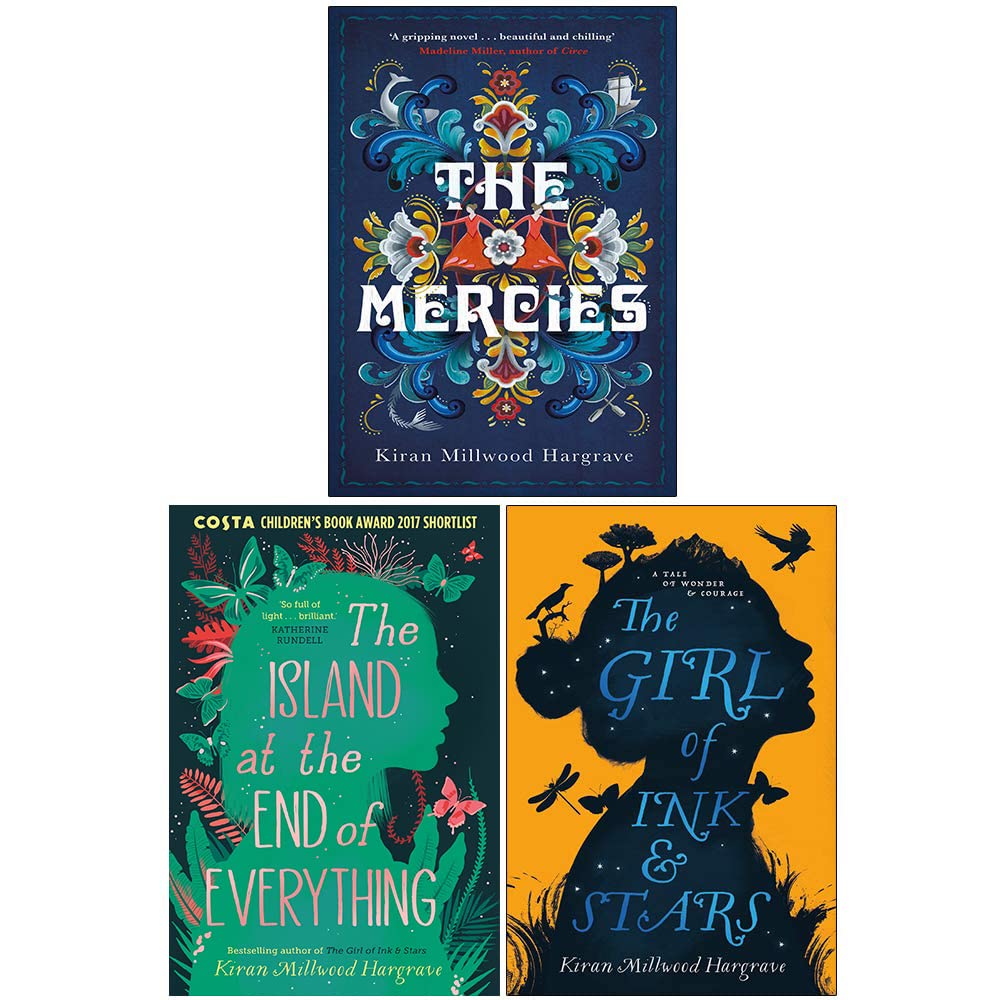 Three paperback books from the KMH Collection by Kiran Millwood Hargrave, featuring captivating fiction covers.