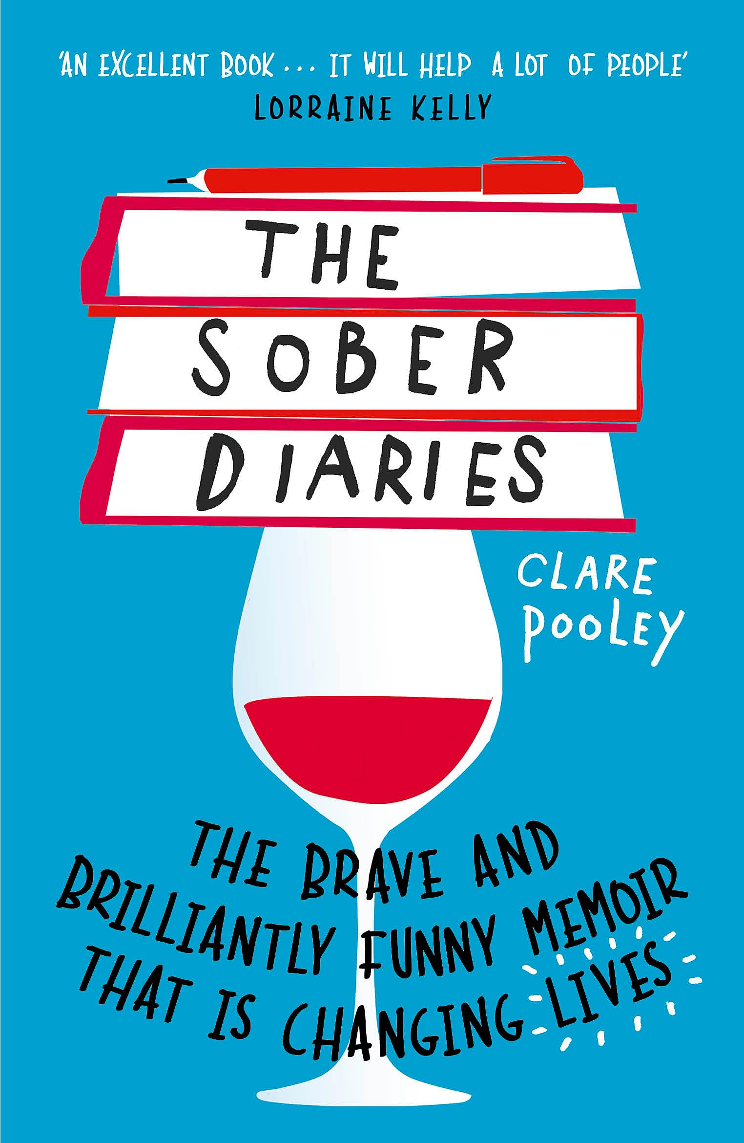 Paperback of The Sober Diaries by Clare Pooley, a non-fiction book published by Coronet, featuring a cover with a handwritten-style title.