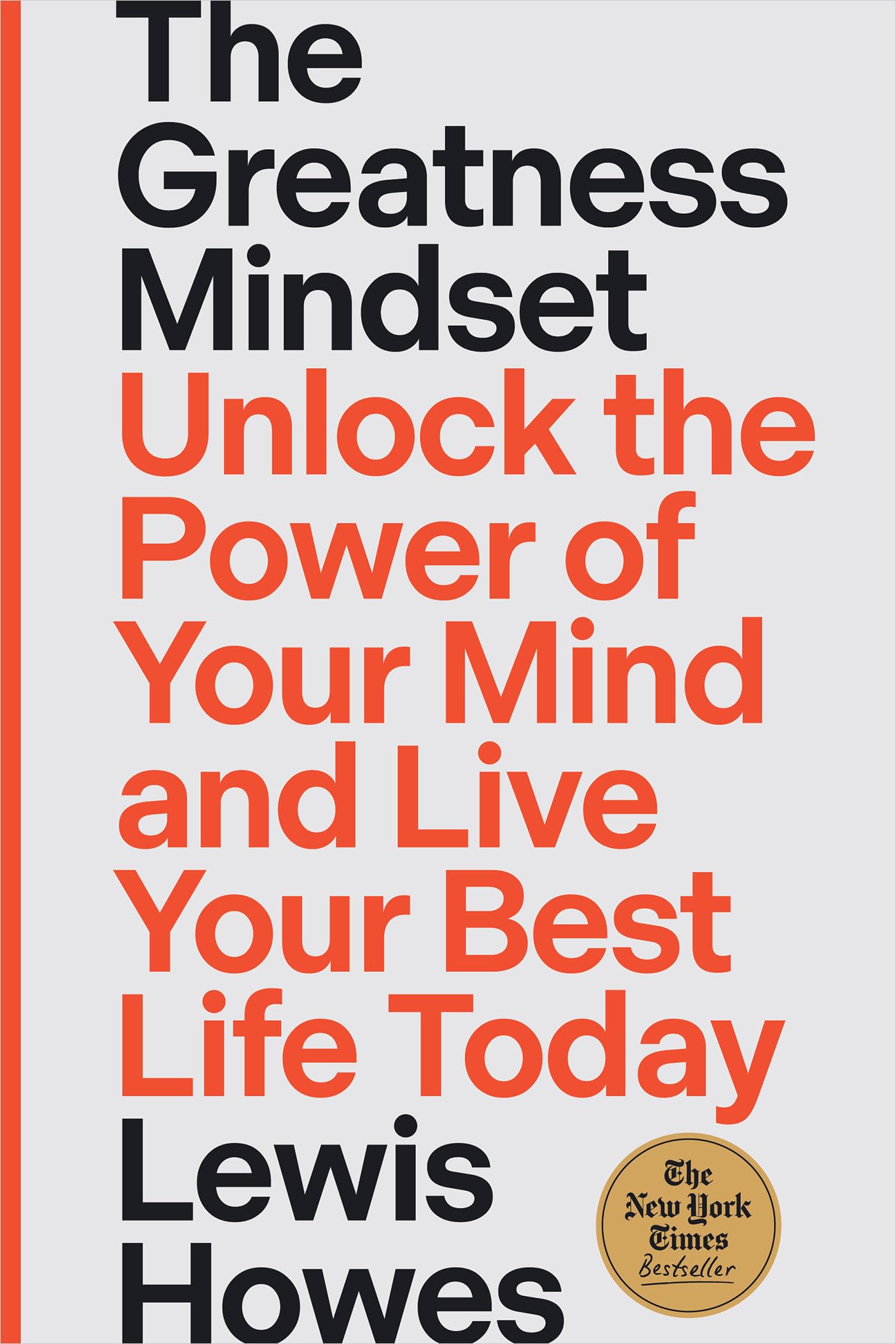 The Greatness Mindset paperback book by Lewis Howes, featuring a motivational cover design and vibrant colors.