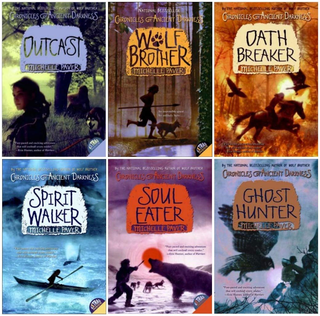 Chronicles of Ancient Darkness 6-book collection set in paperback by Michelle Paver, featuring detailed covers and spines.