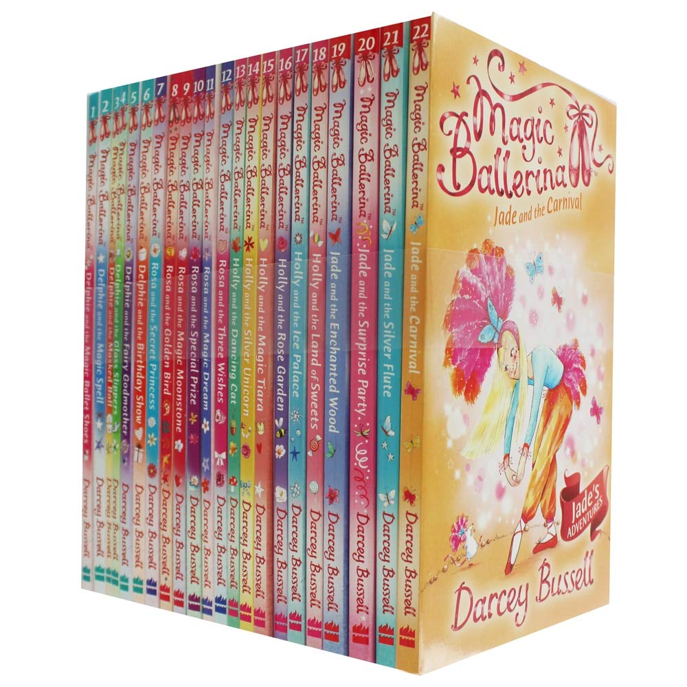 Magic Ballerina Collection by Darcey Bussell, 22 paperback books for ages 3-7, featuring colorful covers and ballet illustrations.