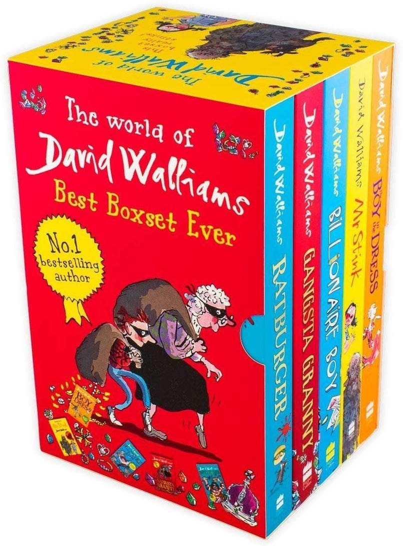 David Walliams 6 Books Collection Box Set in paperback for ages 7+, featuring colorful covers and engaging illustrations.