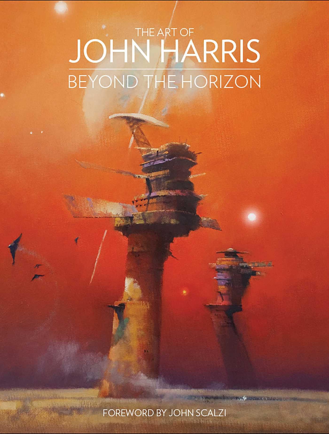 Hardback book "The Art of John Harris: Beyond the Horizon" featuring a detailed cover illustration by John Harris.