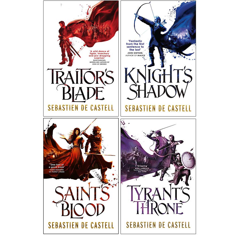 Greatcoats by Sebastien de Castell 4 paperback books collection set with colorful covers showcasing fantasy fiction.