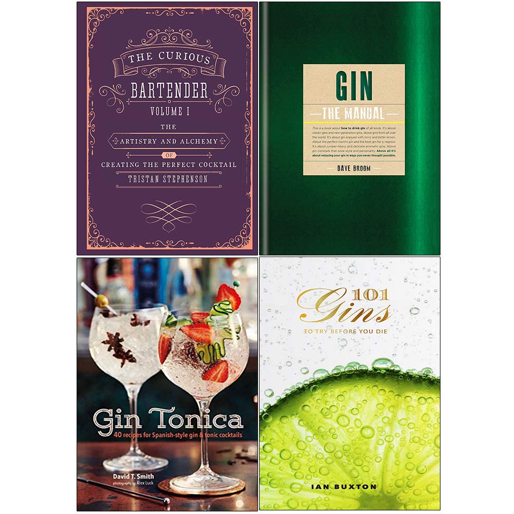 Curious Bartender 4 Book Set by Tristan Stephenson in hardback, showcasing cocktail recipes and bartending techniques.