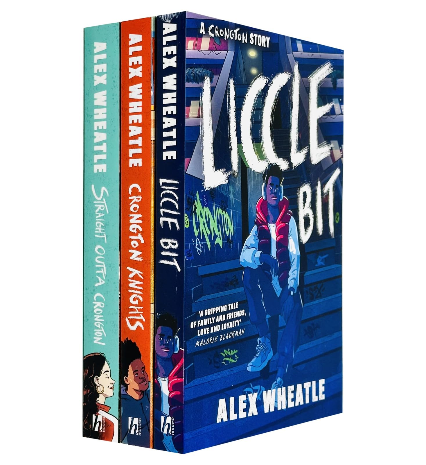 Alex Wheatle Collection set of three paperback fiction books featuring colorful covers and the author's name.