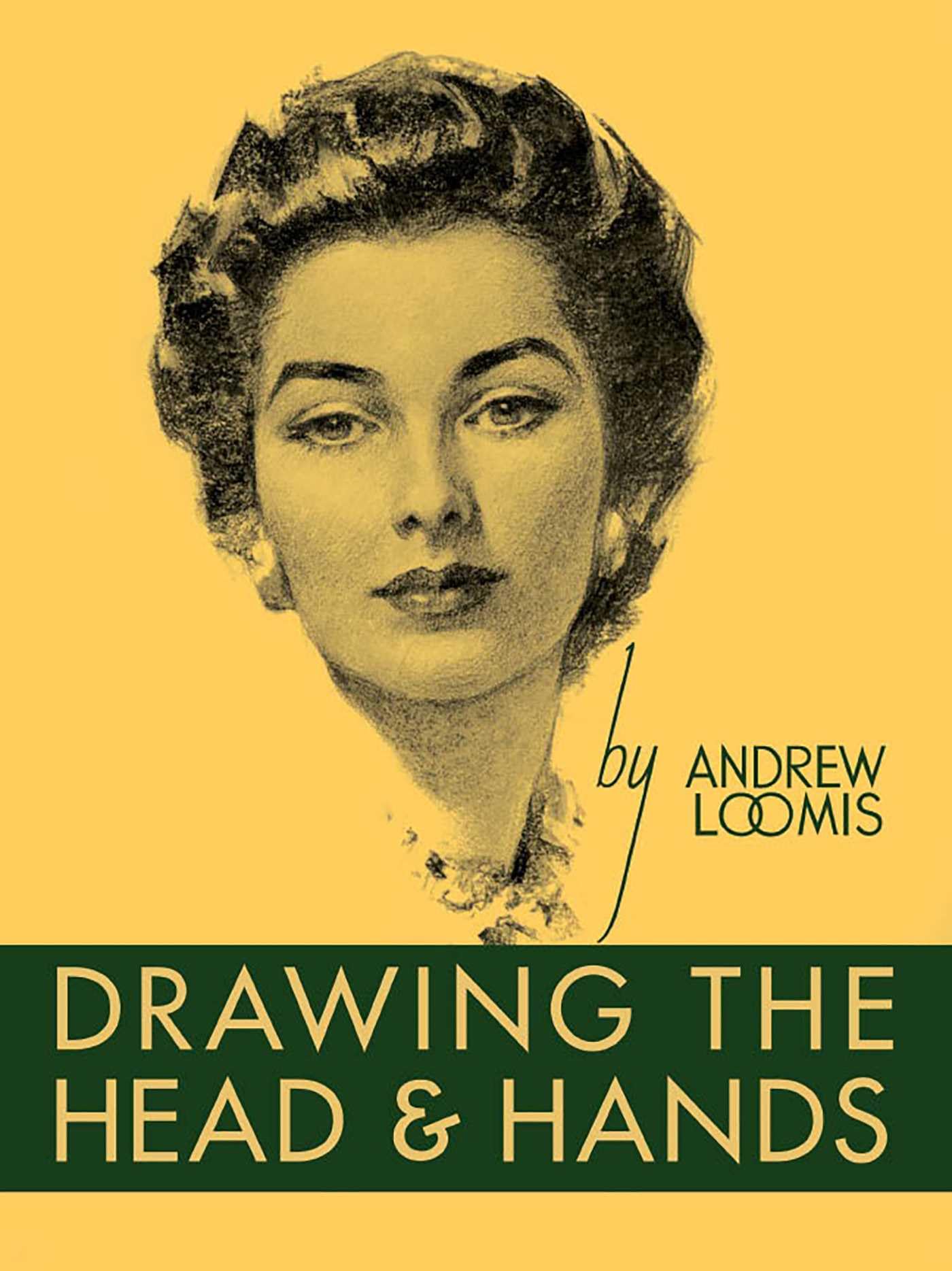 Hardback edition of "Drawing the Head and Hands" by Andrew Loomis, featuring an illustrated cover and spine design.