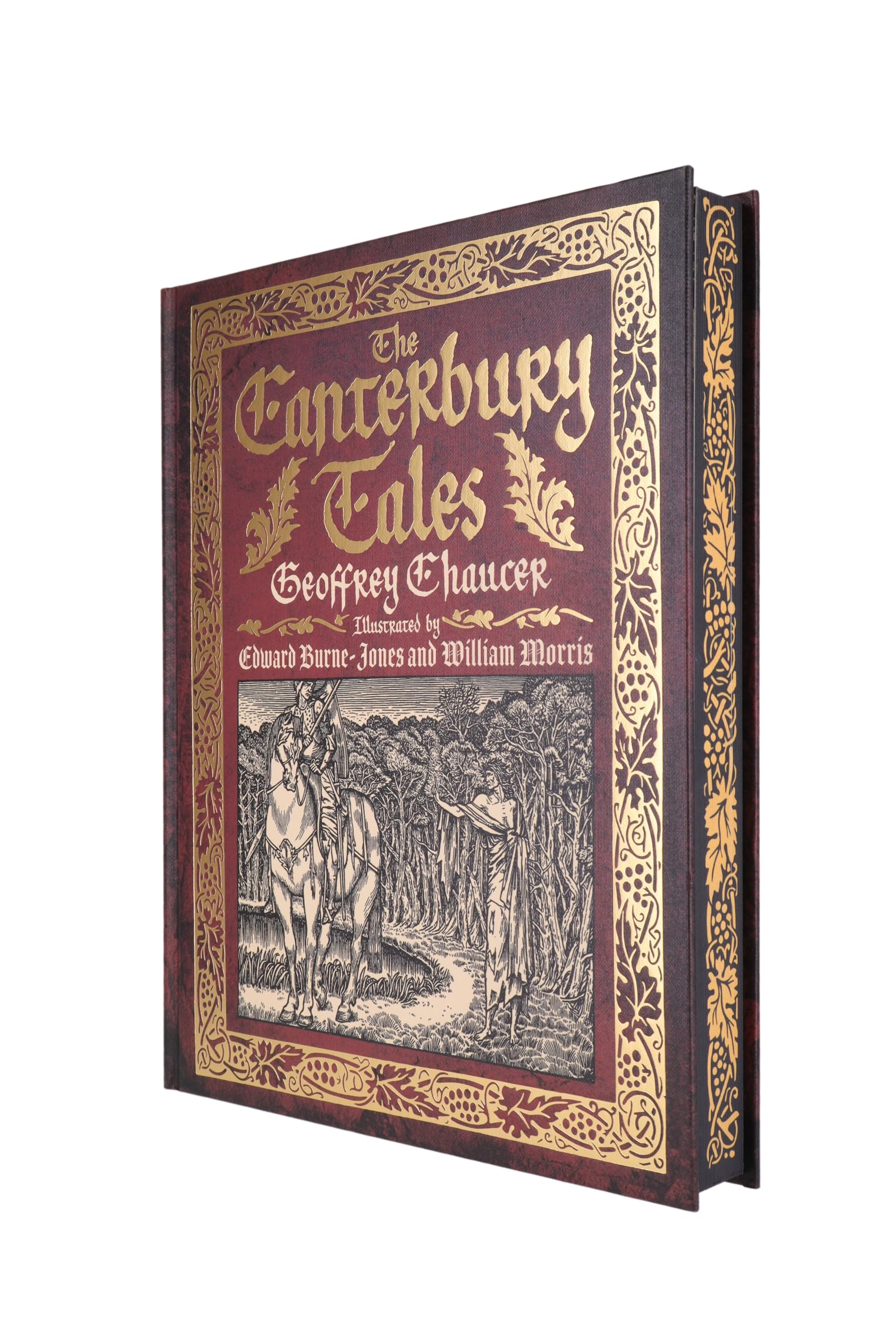 Hardback edition of "The Canterbury Tales" by Geoffrey Chaucer, featuring a colorful cover and detailed spine design.