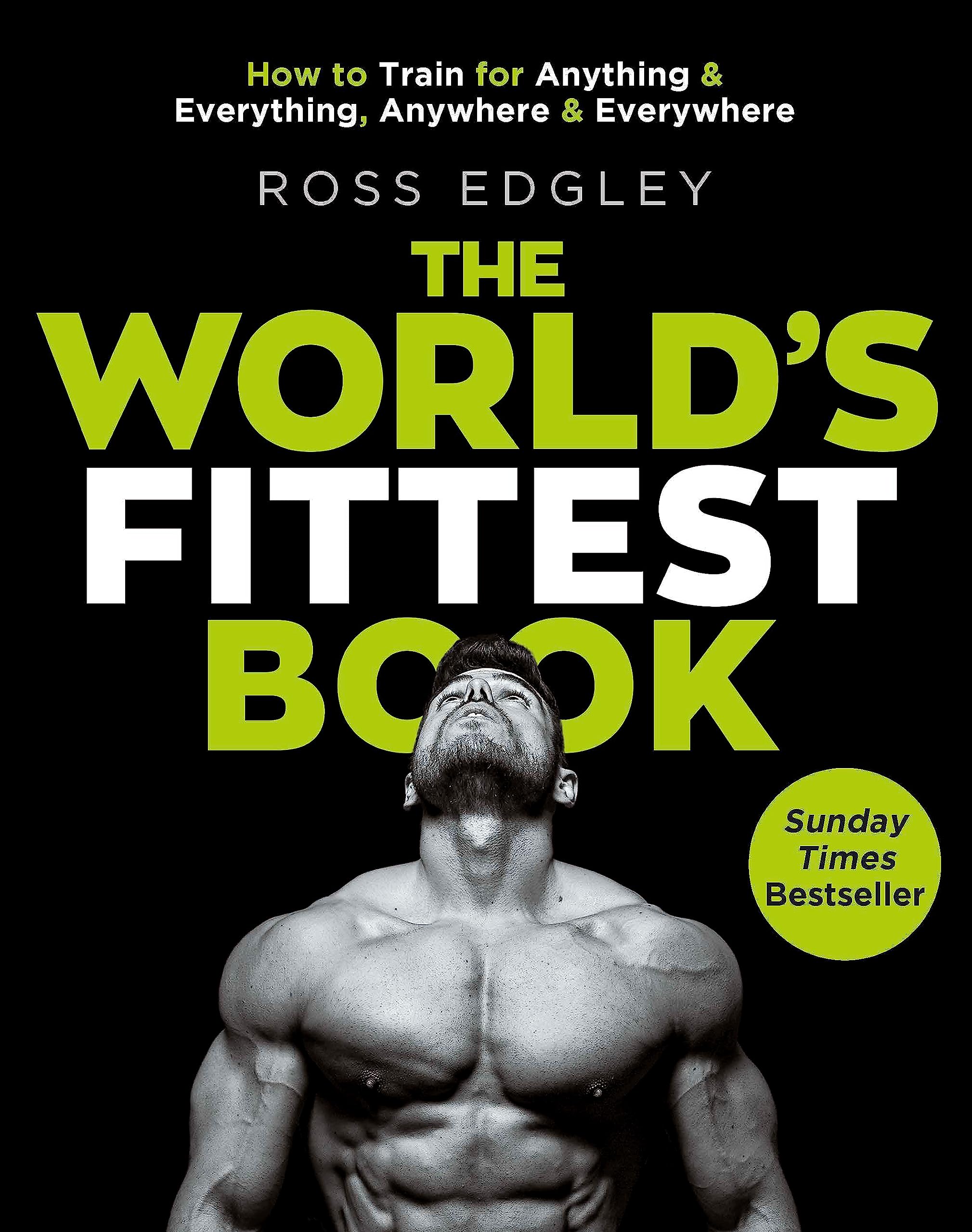 Paperback edition of "World's Fittest Book" by Ross Edgley, showcasing the cover with vibrant colors and text.