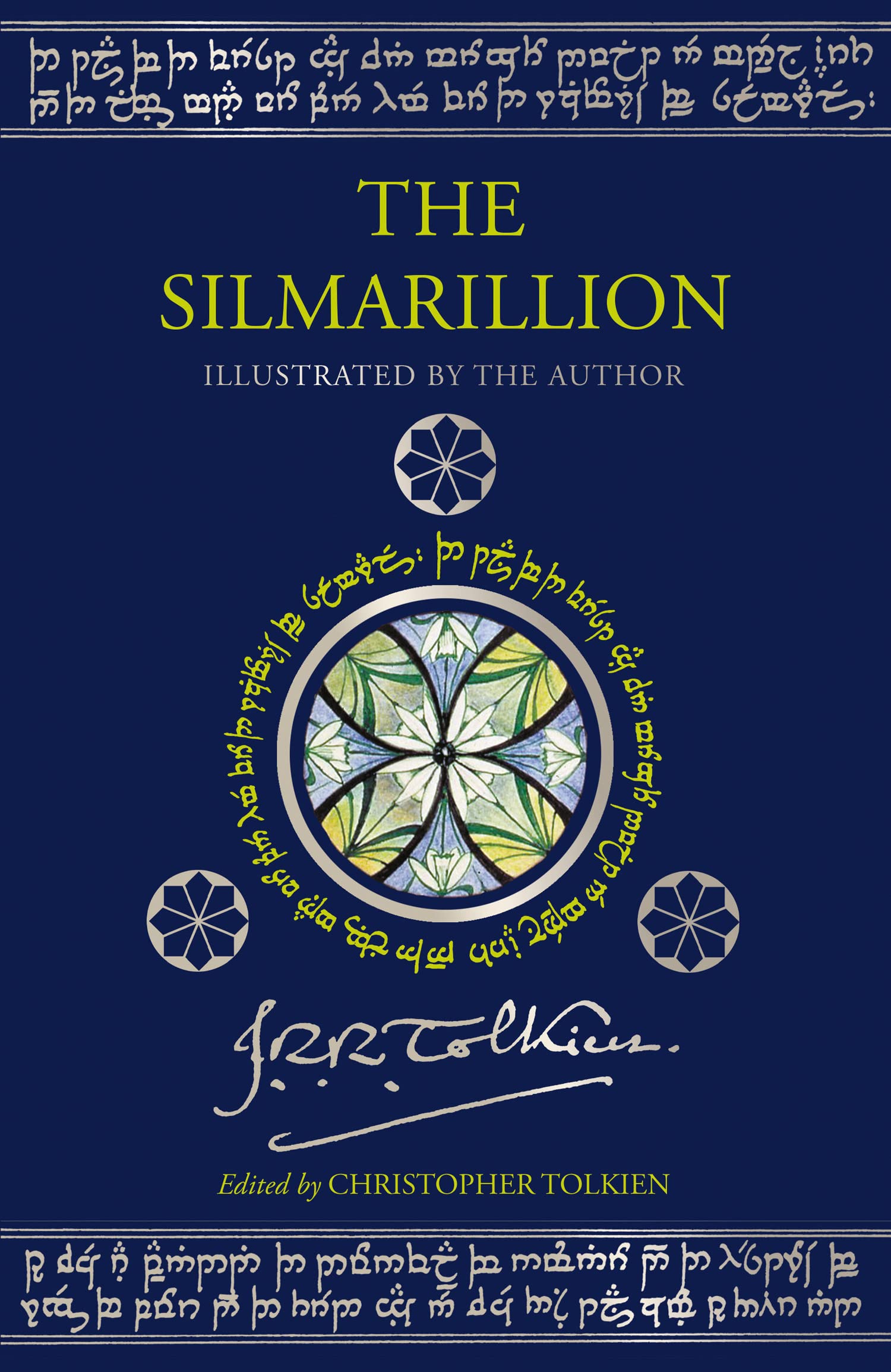 Hardback edition of The Silmarillion by J.R.R. Tolkien, featuring a classic cover design from George Allen & Unwin.