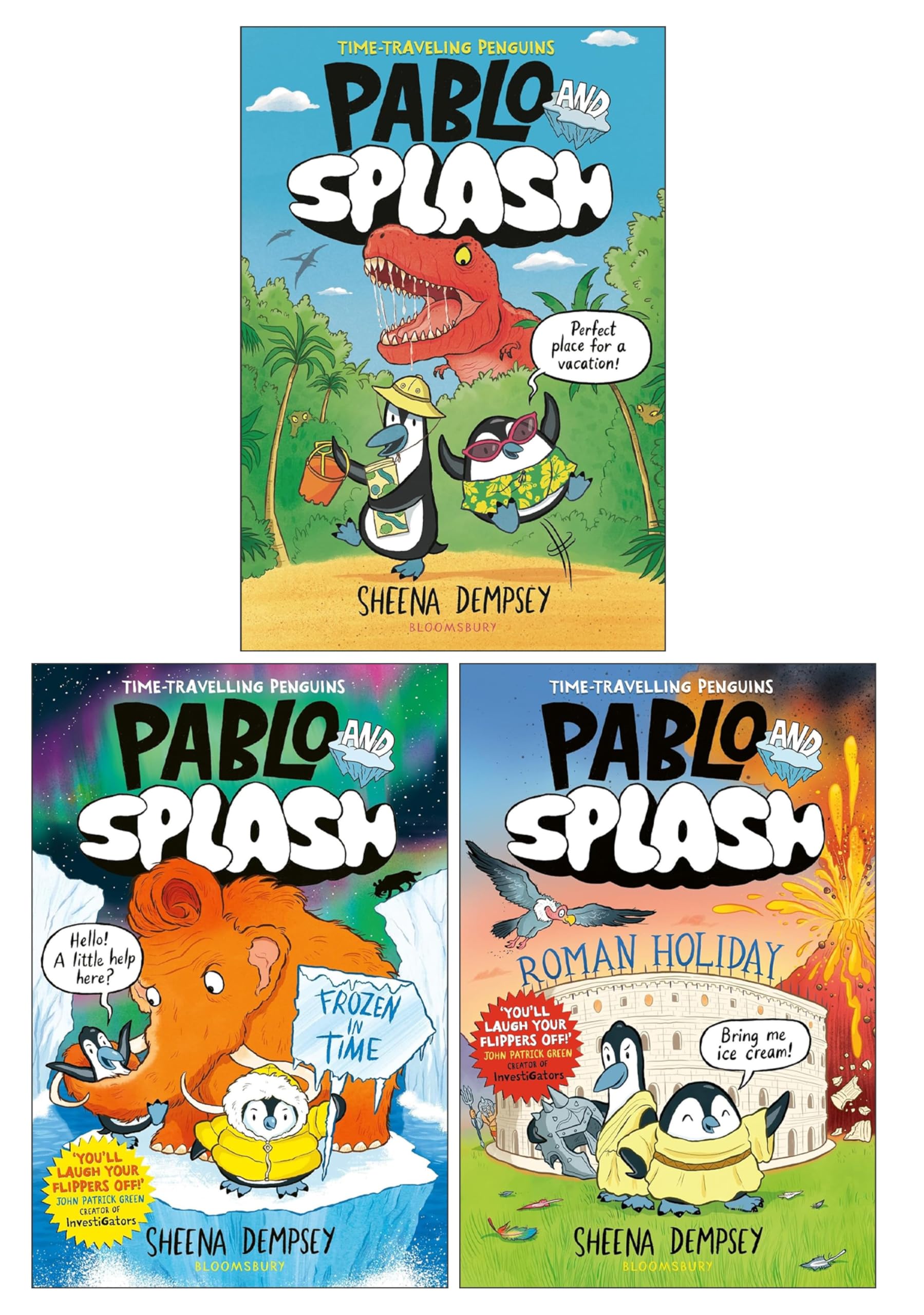 Pablo and Splash by Sheena Dempsey, 3 paperback books collection set featuring colorful cover illustrations.